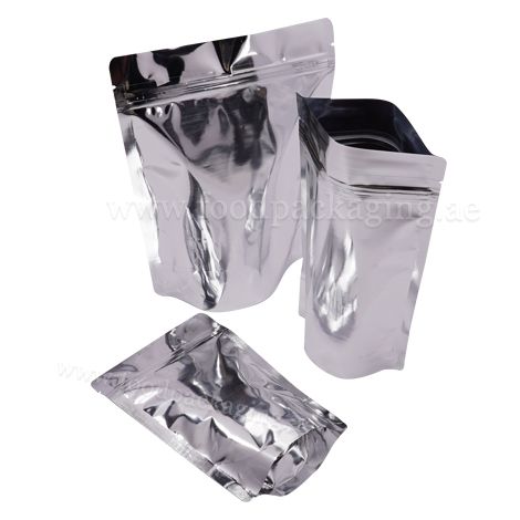 Shiny Silver Foil Stand Up Pouches 2